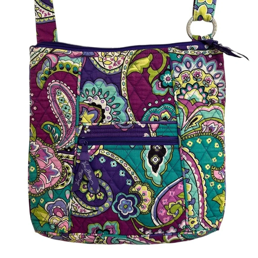 Vera Bradley Quilted Hipster Crossbody Paisley Purse/Bag - Picture 2 of 10